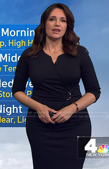 Maria’s black ring waist detail dress on Today