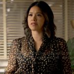 Marion’s polka dot tie neck blouse on Will Trent