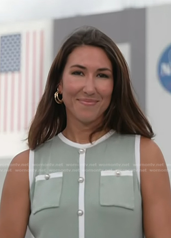 Marissa Parra’s green contrast trim dress on Today