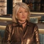 Martha Stewart’s brown sequin shirt on Access Hollywood