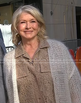 Martha Stewart’s beige lace shirt on Today