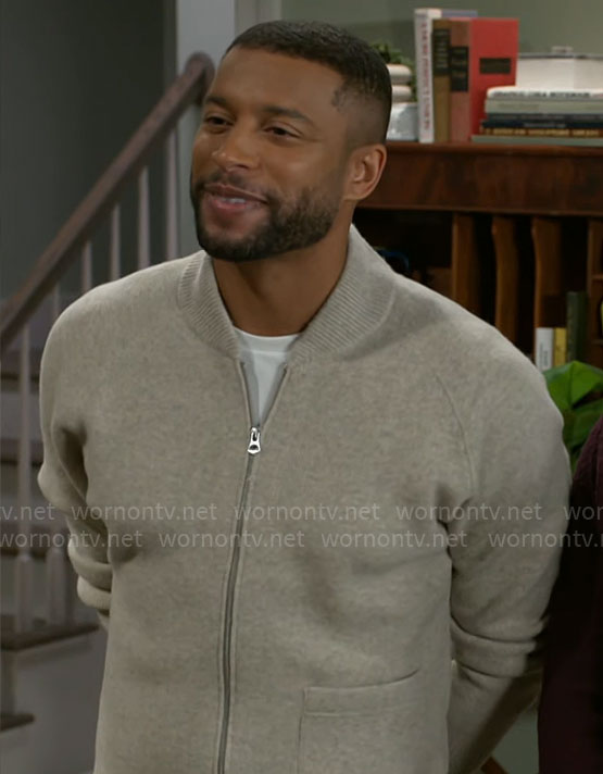 Martin’s knit bomber jacket on Beyond the Gates
