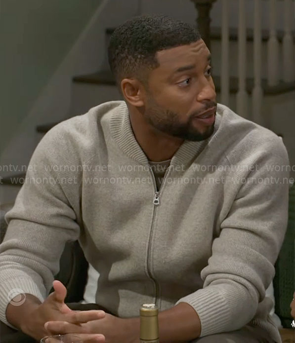 Martin’s knit bomber jacket on Beyond the Gates