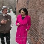 Meg Oliver’s pink coat on CBS Mornings