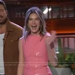 Meghann Fahy’s pink sequin mini dress on The Kelly Clarkson Show