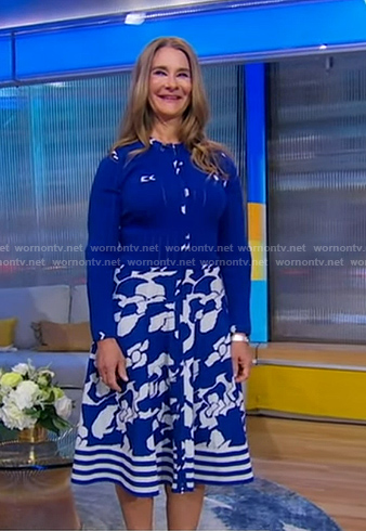 Melinda French Gates’s blue floral dress on Good Morning America