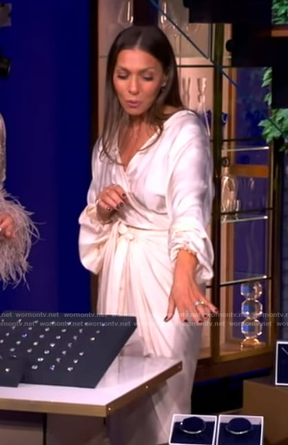 Melissa Garcia’s white drape dress on The View
