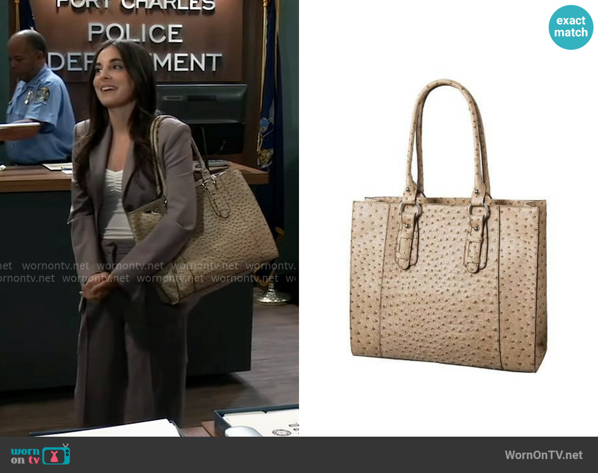 Merona Ostrich Tote worn by Molly Lansing-Davis (Kristen Vaganos) on General Hospital
