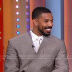 Michael B. Jordan’s grey lapelless blazer on Good Morning America