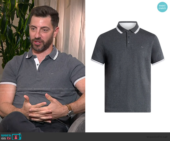 Michael Kors Greenwich Cotton Polo Shirt worn by Will Marfuggi on E! News