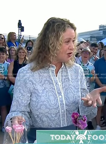 Michelle Bernstein’s blue embroidered blouse on Today