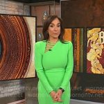 Michelle Miller’s green lace-up detail dress on CBS Mornings