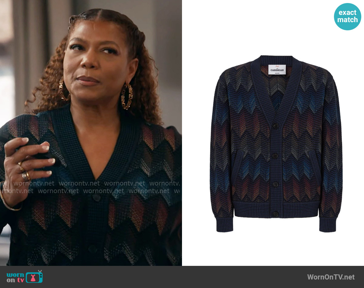 Missoni Chevron-knit cardigan worn by Robyn McCall (Queen Latifah) on The Equalizer