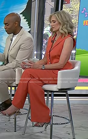 Misty Belles’s orange vest and pants on Today