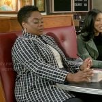 Mona’s grid check cardigan on Beyond the Gates