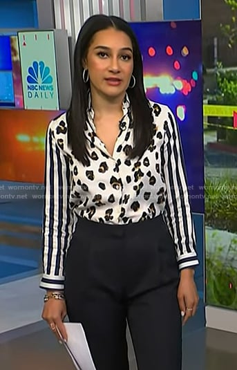Morgan’s stripe and leopard print shirt on NBC News Daily