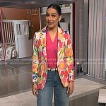 Morgan’s sequin floral blazer and baggy jeans on NBC News Daily