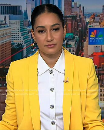 Morgan’s jewel button blouse on NBC News Daily