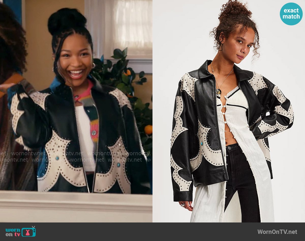 Mother The Zip It Jacket in Secret Society worn by Delilah (Laya DeLeon Hayes) on The Equalizer