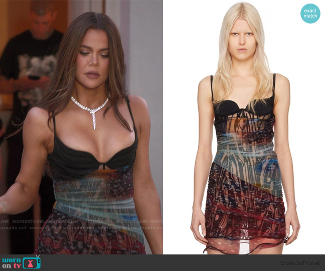 Mugler Multicolor Ruffled Minidress worn by Khloe Kardashian (Khloe Kardashian) on The Kardashians