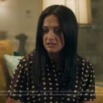 Nadia’s brown and yellow polka dot top on You