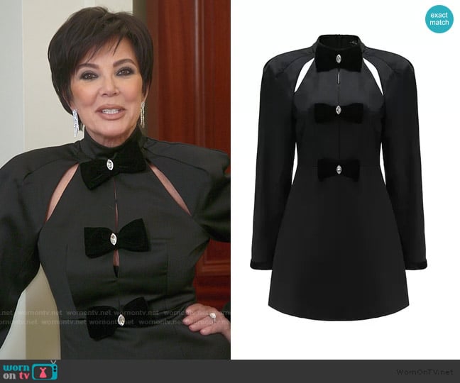 Nana Jacqueline Chiara Dress with bow worn by Kris Jenner (Kris Jenner) on The Kardashians