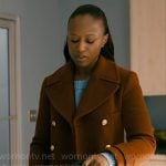 Naomi’s brown coat on Chicago Med