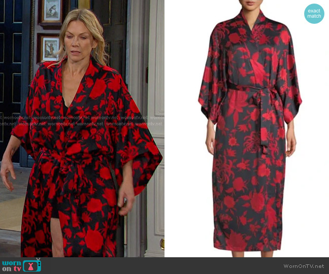 Natori Japonisme Long Robe worn by Kristen DiMera (Stacy Haiduk) on Days of our Lives