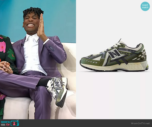 New Balance 1906A Sneakers in Olive Juice with Sea Salt and Woodland worn by Jon Batiste on Today