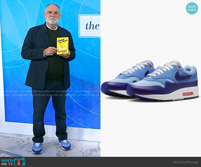 Nike Air Max 1 Essential Sneaker in Psychic Blue worn by José Andrés on Today