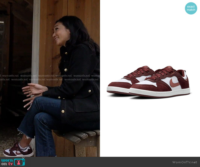 Nike SB Alleyoop Mystic Dates Claystone Red Sneakers worn by Kathy Park on Today