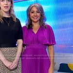 Nikki Boyer’s purple pleated dress on Good Morning America
