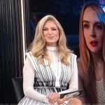 Nikki Novak’s white striped mini dress on E! News
