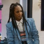 Nina’s blue blazer on Poppas House