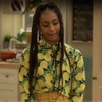 Nina’s lemon print shirt and yellow pants on Poppas House