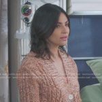 Nora’s pink marled cardigan on Greys Anatomy