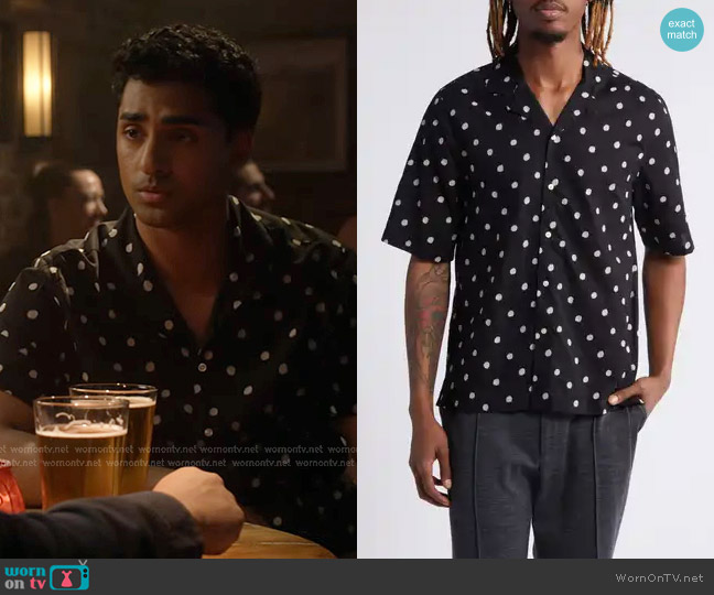 Officine Générale Eren Embroidered Dot Japanese Cotton Camp Shirt worn by Ravi Panikkar (Anirudh Pisharody) on 9-1-1