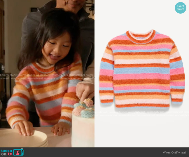 Old Navy Long-Sleeve Striped Eyelash Sweater for Toddler Girls worn by ee-Yun Buckley Han (Bailey Leung) on 9-1-1