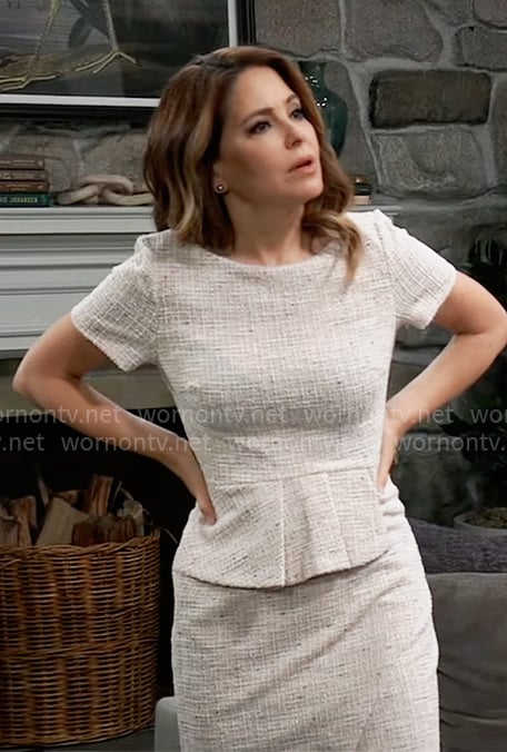 Olivia’s tweed peplum dress on General Hospital