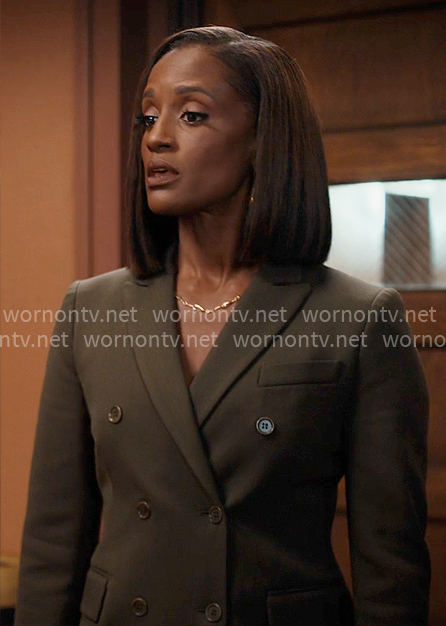 Olympia’s olive green suit on Matlock