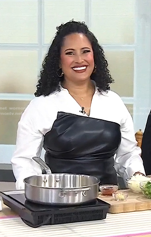 Omi Hopper’s layered leather shirt on Today