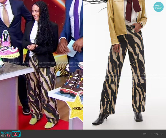 Topshop Blurred Zebra Straight Leg Jeans worn by Star Donaldson on Good Morning America
