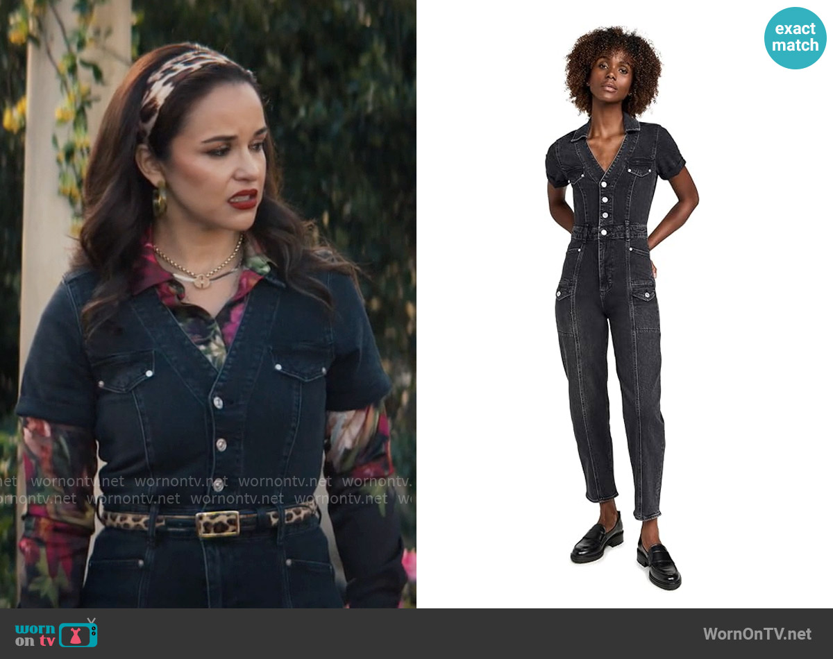 Paige Alexis Jumpsuit in Dark Asphalt worn by Catherine (Aja Naomi King) on Grosse Pointe Garden Society