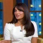 Paige DeSorbo’s white short sleeve top on Good Morning America