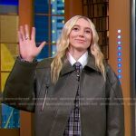 Paige Bueckers’s olive oversized leather jacket on Good Morning America