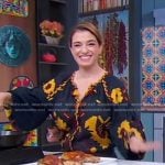Pati Jinich’s navy floral embroidered blouse on Good Morning America