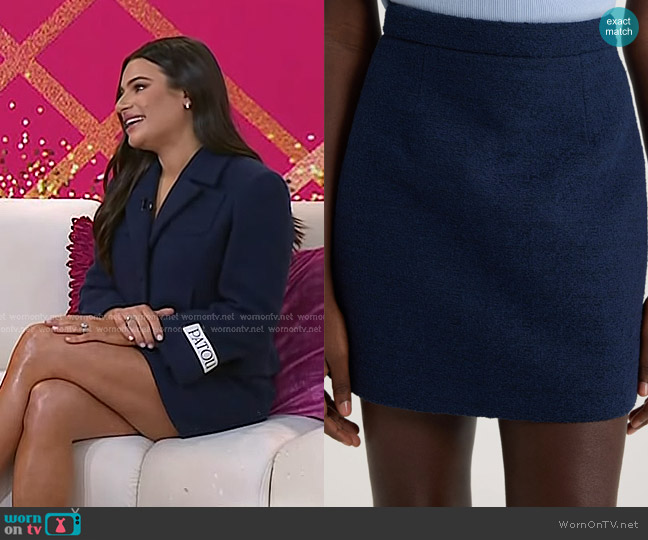 Patou Mini Skirt in lightweight organic cotton tweed worn by Lea Michele on Today