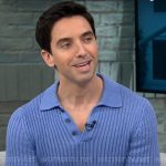 Paul W. Downs’ blue polo sweater on CBS Mornings