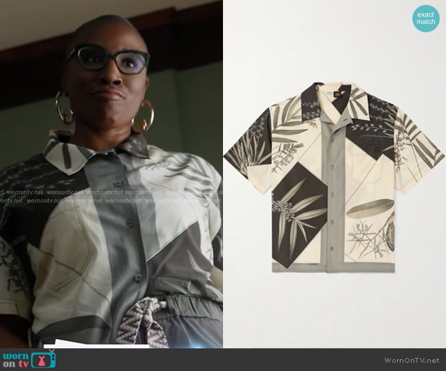 Loewe Paula's Ibiza Cotton and Silk Bowling shirt worn by Henrietta Wilson (Aisha Hinds) on 9-1-1