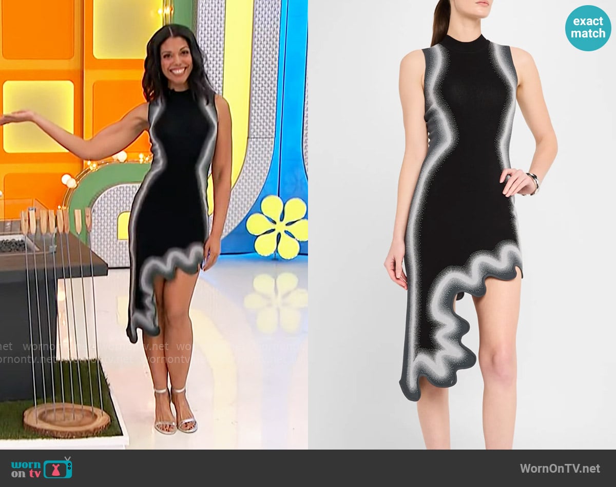 PH5 Brooklyn Wavy Asymmetric Dress worn by Karla Mosley on The Price is Right